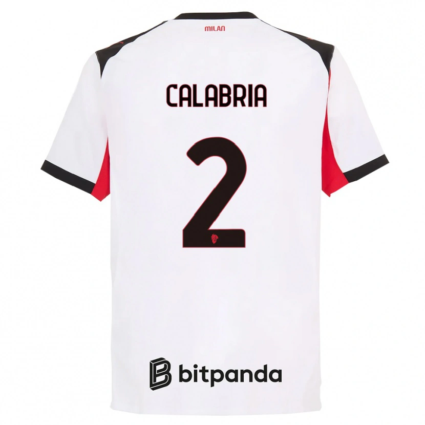 Danxen Kid Davide Calabria #2 White Black Away Jersey 2025/26 T-Shirt