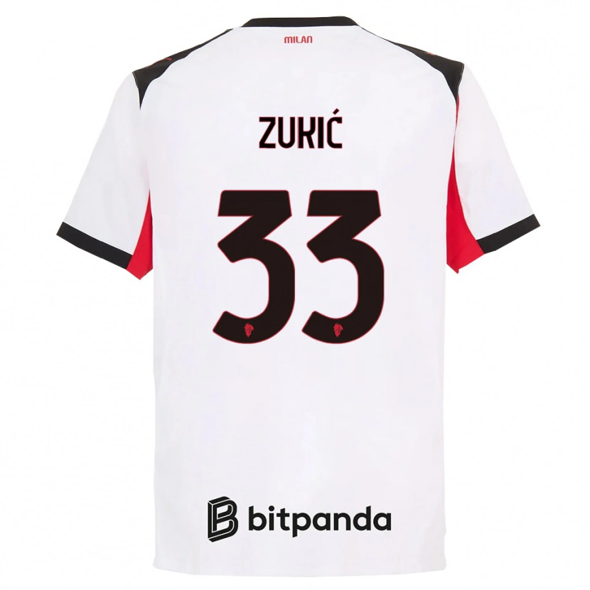 Danxen Kid Damir Zukić #33 White Black Away Jersey 2025/26 T-Shirt