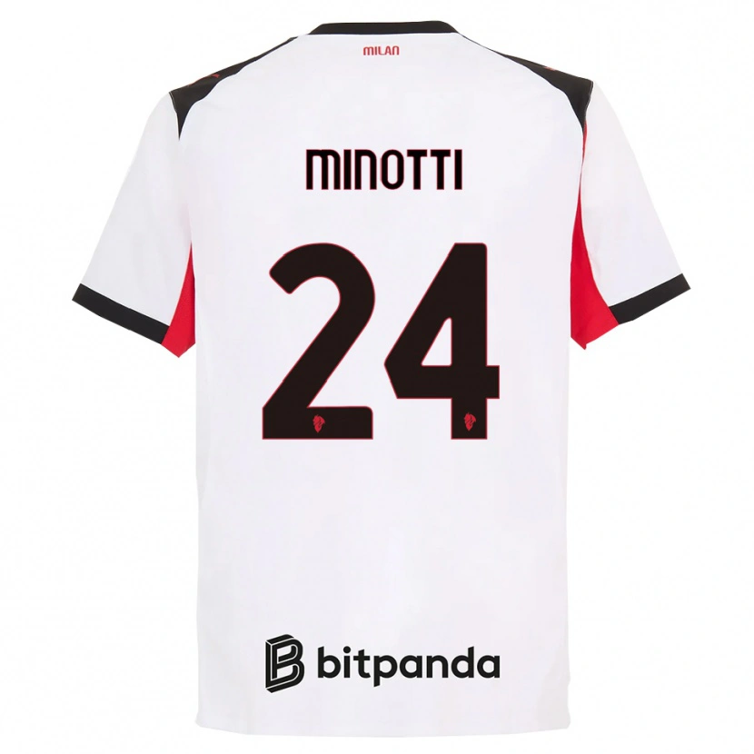 Danxen Kid Gabriele Minotti #24 White Black Away Jersey 2025/26 T-Shirt