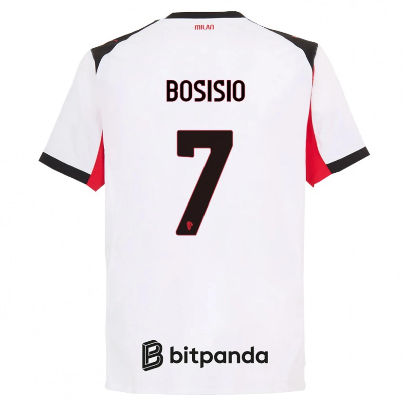 Danxen Kid Josuè Bosisio #7 White Black Away Jersey 2025/26 T-Shirt