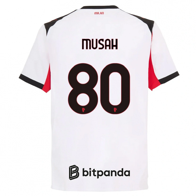 Danxen Kid Yunus Musah #80 White Black Away Jersey 2025/26 T-Shirt