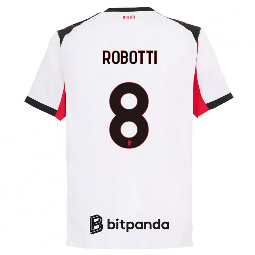 Danxen Kid Giovanni Robotti #8 White Black Away Jersey 2025/26 T-Shirt