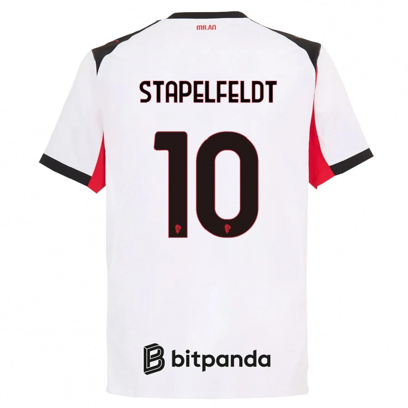 Danxen Kid Nina Stapelfeldt #10 White Black Away Jersey 2025/26 T-Shirt