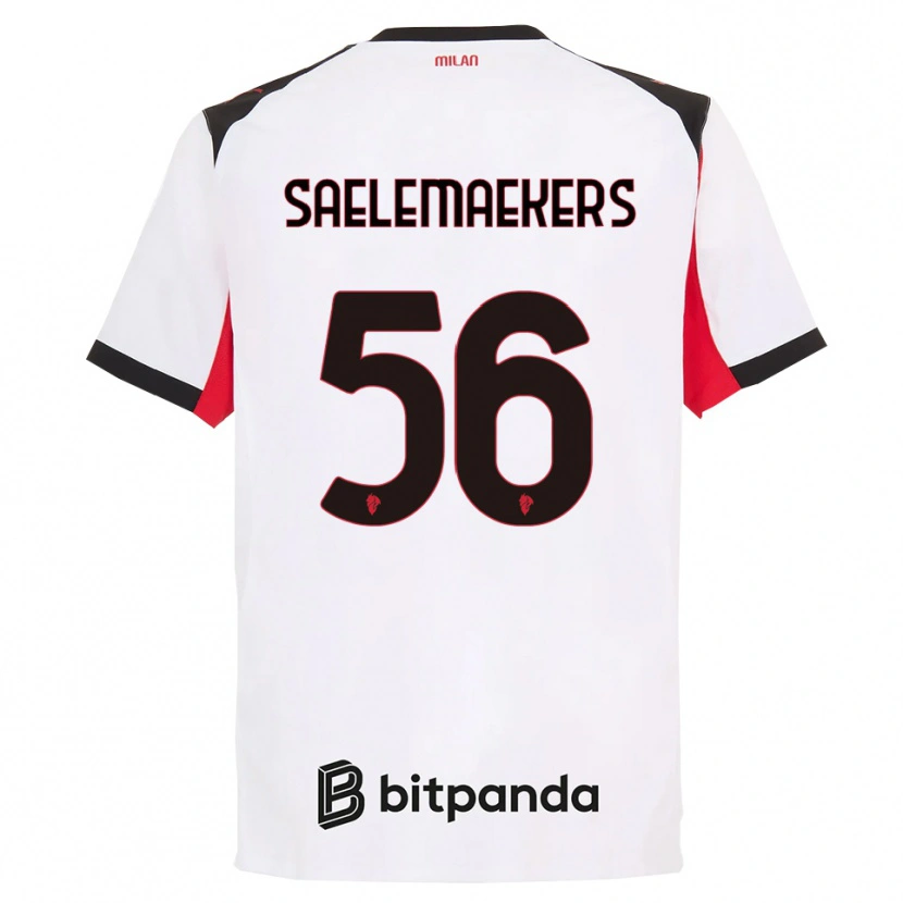 Danxen Kid Alexis Saelemaekers #56 White Black Away Jersey 2025/26 T-Shirt
