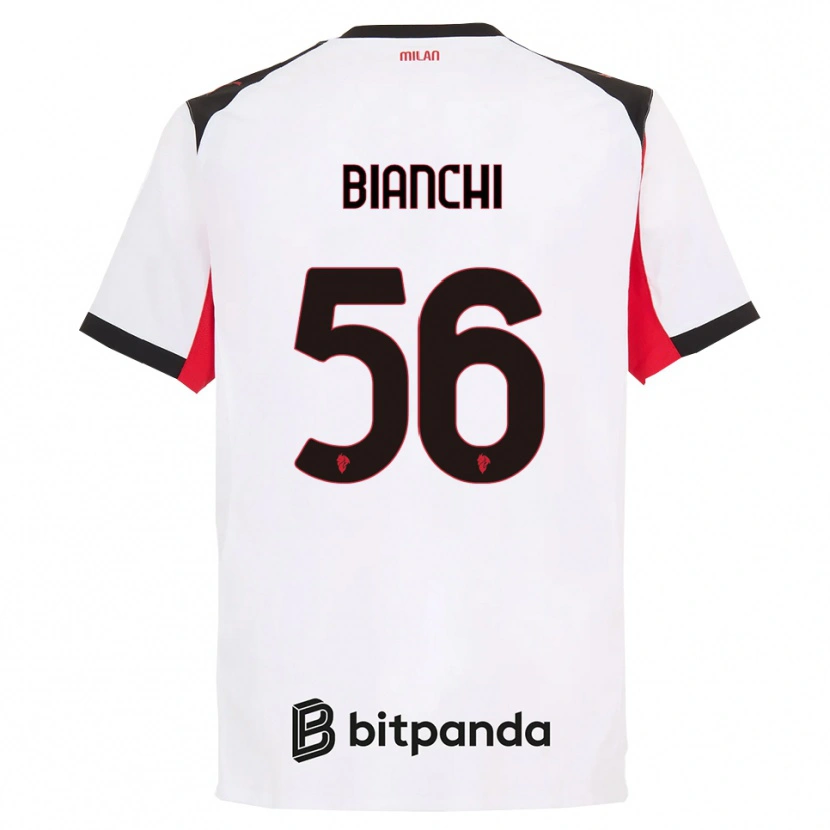 Danxen Kid Alessandro Bianchi #56 White Black Away Jersey 2025/26 T-Shirt