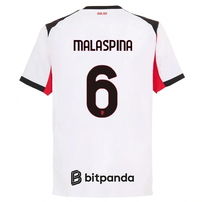 Danxen Kid Mattia Malaspina #6 White Black Away Jersey 2025/26 T-Shirt