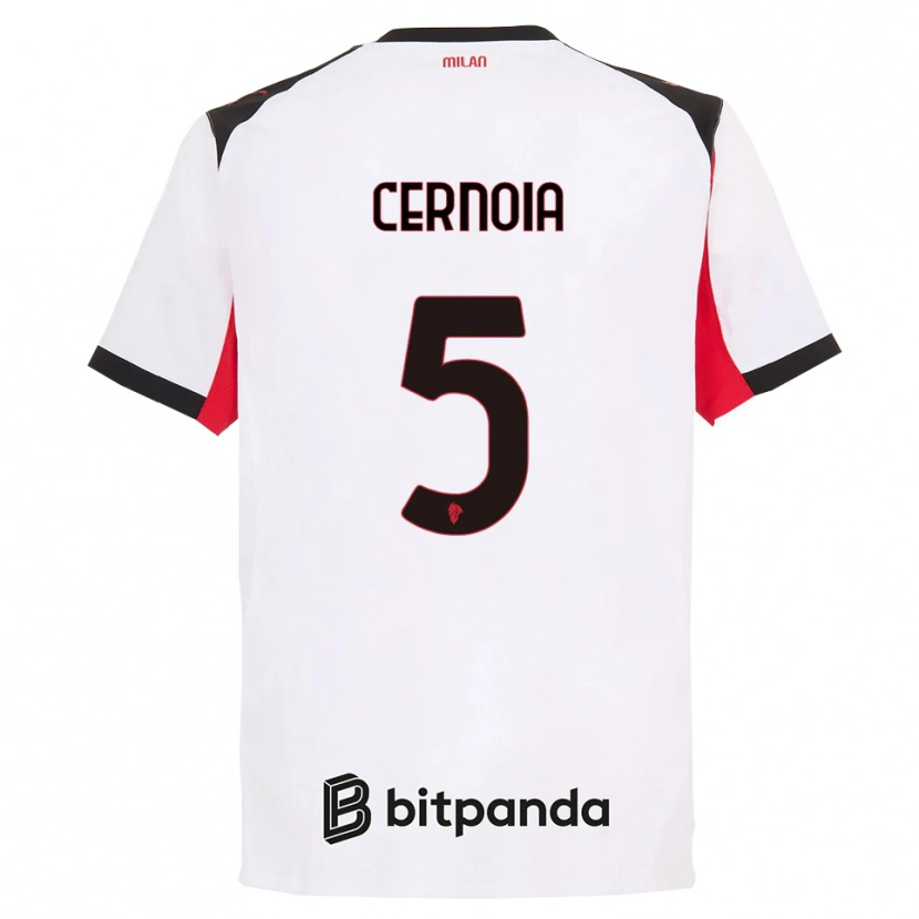 Danxen Kid Valentina Cernoia #5 White Black Away Jersey 2025/26 T-Shirt