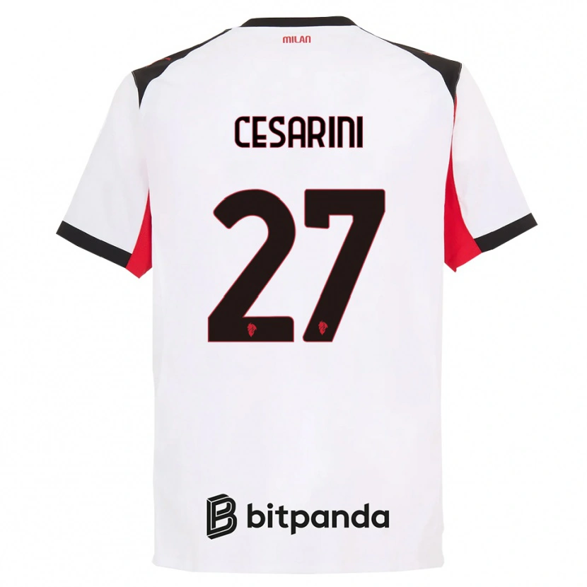 Danxen Kid Erin Maria Patrizia Cesarini #27 White Black Away Jersey 2025/26 T-Shirt