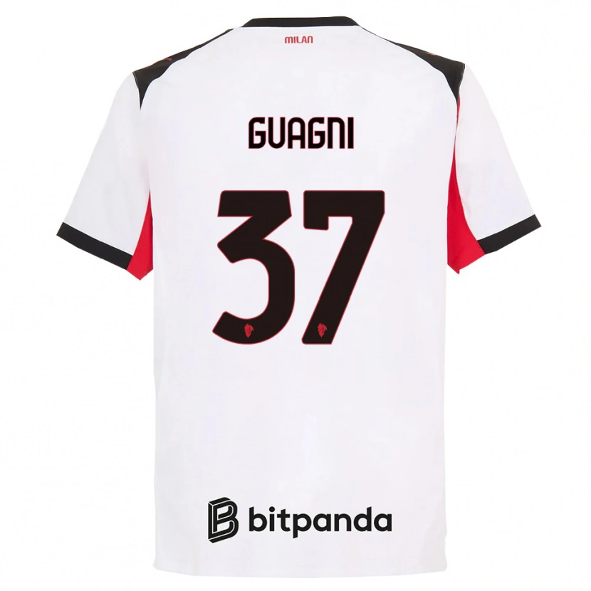 Danxen Kid Alia Guagni #37 White Black Away Jersey 2025/26 T-Shirt