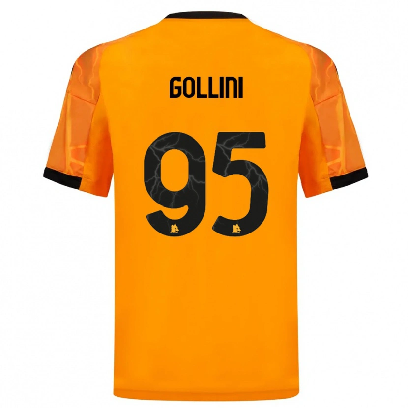 Danxen Kid Pierluigi Gollini #95 Orange Black Away Jersey 2025/26 T-Shirt