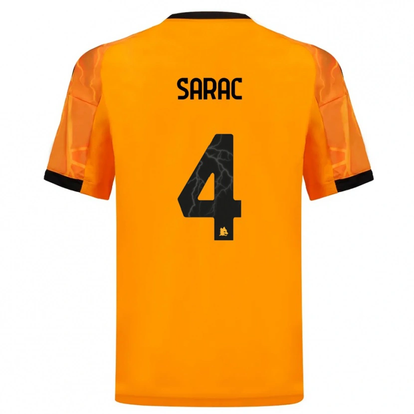 Danxen Kid Pavle Sarac #4 Orange Black Away Jersey 2025/26 T-Shirt