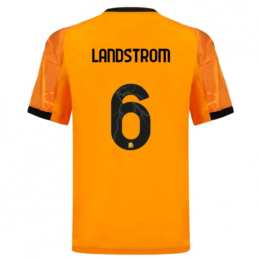 Danxen Kid Elin Landstrom #6 Orange Black Away Jersey 2025/26 T-Shirt