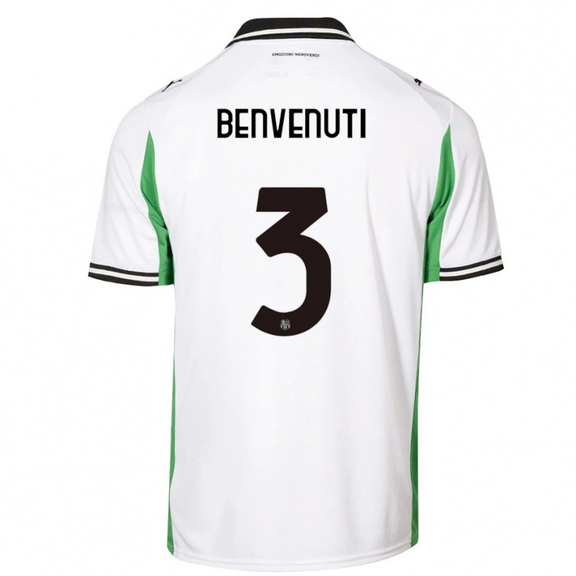Danxen Kid Tommaso Benvenuti #3 White Green Black Away Jersey 2025/26 T-Shirt