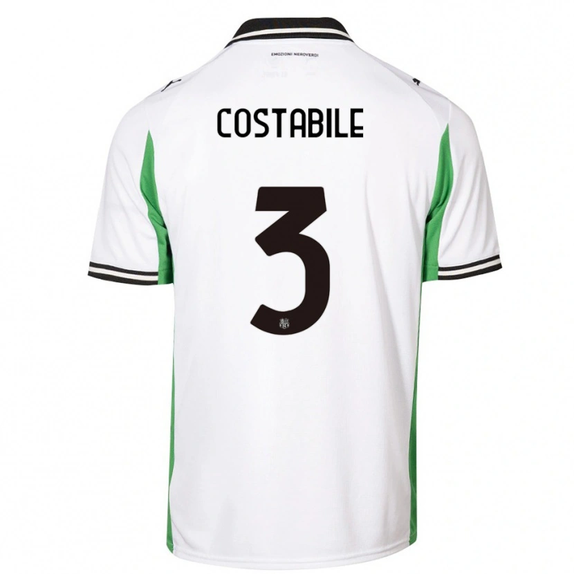 Danxen Kid Cristian Costabile #3 White Green Black Away Jersey 2025/26 T-Shirt