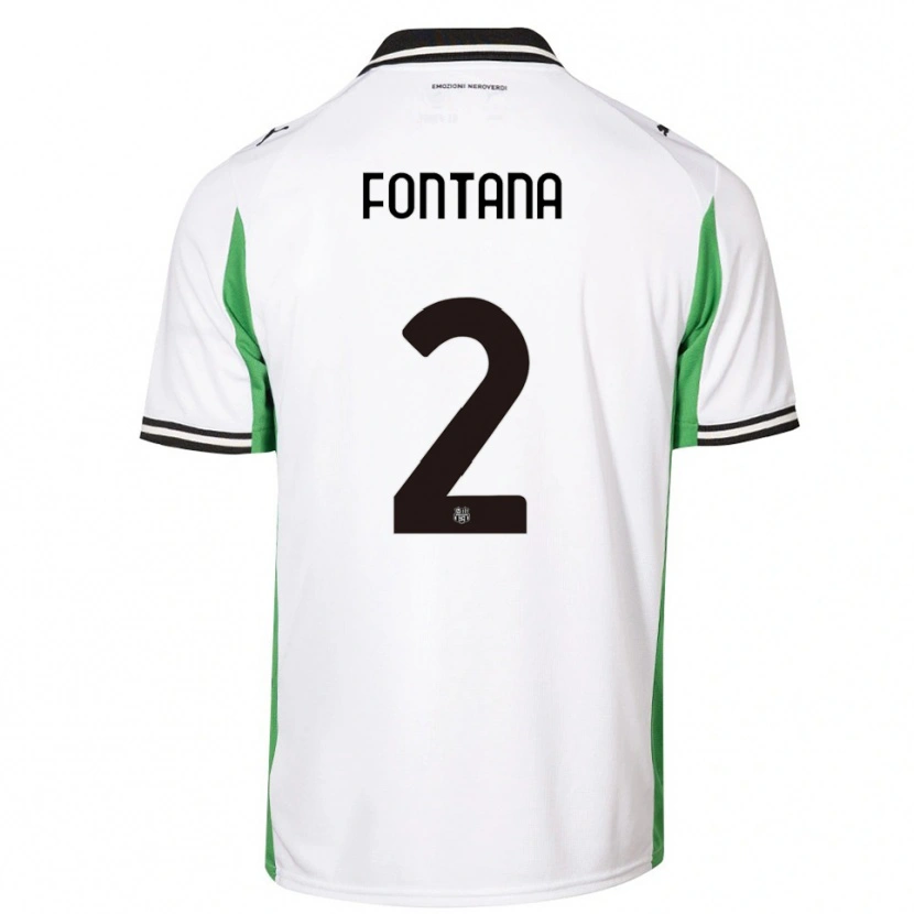 Danxen Kid Fabrizio Fontana #2 White Green Black Away Jersey 2025/26 T-Shirt