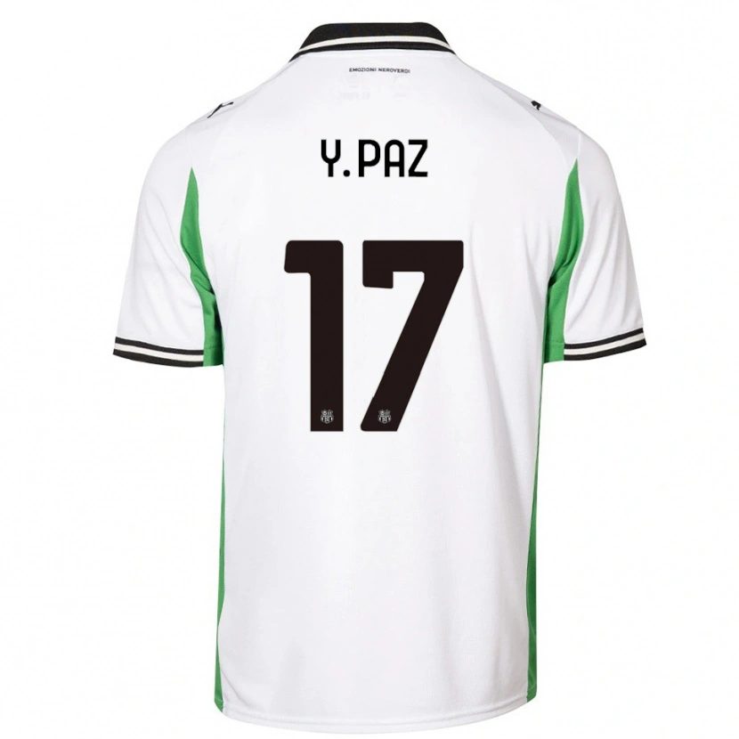 Danxen Kid Yeferson Paz #17 White Green Black Away Jersey 2025/26 T-Shirt