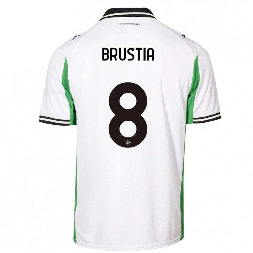 Danxen Kid Martina Brustia #8 White Green Black Away Jersey 2025/26 T-Shirt