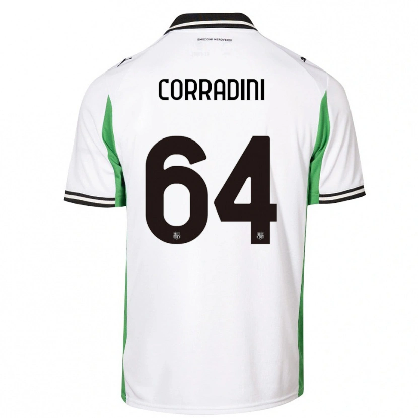 Danxen Kid Francesco Corradini #64 White Green Black Away Jersey 2025/26 T-Shirt