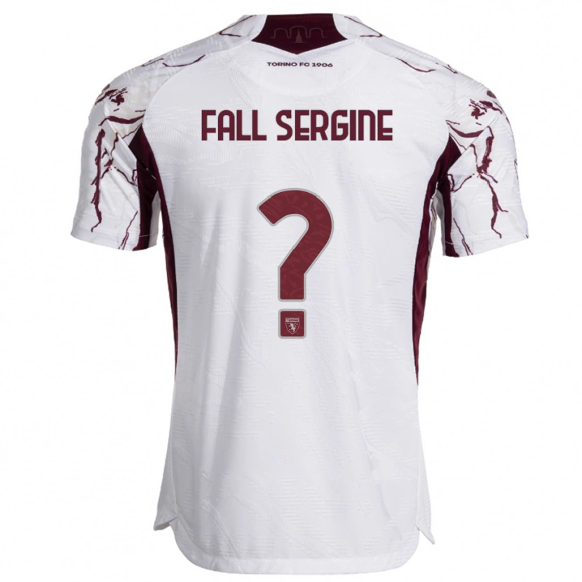 Danxen Kid Fallou Fall Sergine #0 White Burgundy Away Jersey 2025/26 T-Shirt
