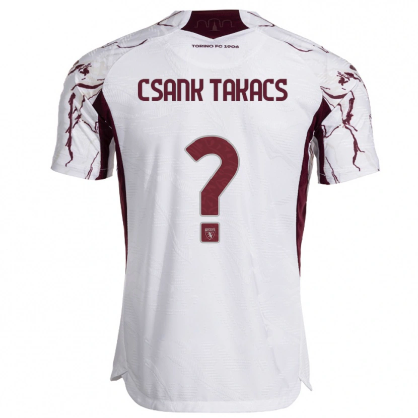 Danxen Kid Kristóf Csánk-Takács #0 White Burgundy Away Jersey 2025/26 T-Shirt