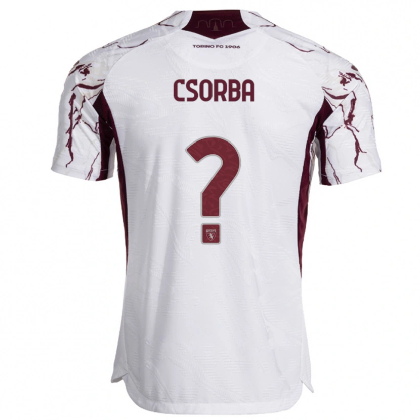 Danxen Kid Noel Csorba #0 White Burgundy Away Jersey 2025/26 T-Shirt