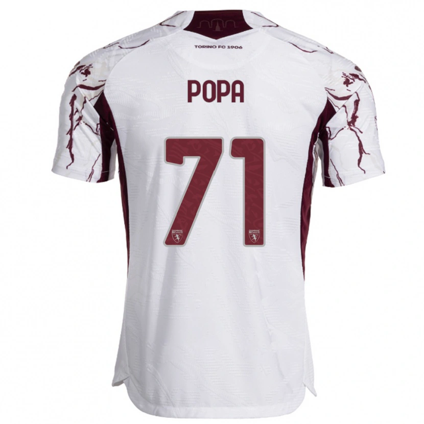 Danxen Kid Mihai Popa #71 White Burgundy Away Jersey 2025/26 T-Shirt
