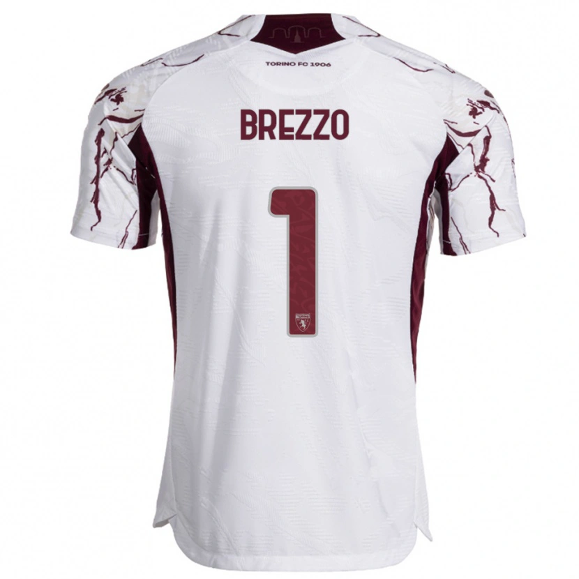 Danxen Kid Matteo Brezzo #1 White Burgundy Away Jersey 2025/26 T-Shirt