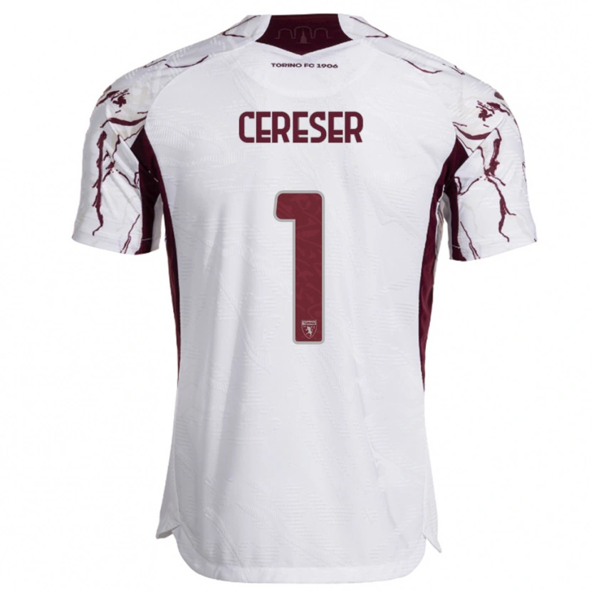 Danxen Kid Francesco Cereser #1 White Burgundy Away Jersey 2025/26 T-Shirt