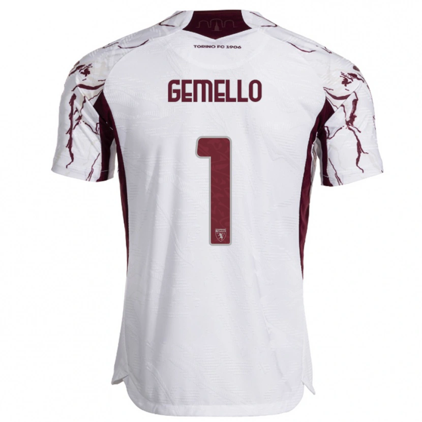 Danxen Kid Luca Gemello #1 White Burgundy Away Jersey 2025/26 T-Shirt