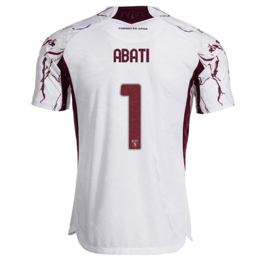 Danxen Kid Lorenzo Abati #1 White Burgundy Away Jersey 2025/26 T-Shirt