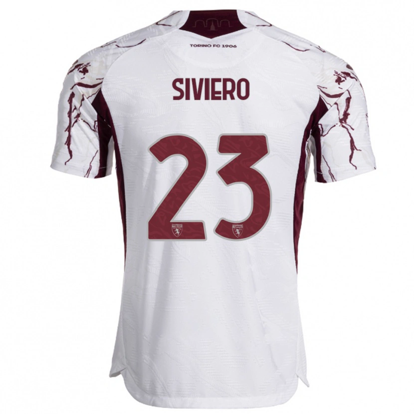 Danxen Kid Lapo Siviero #23 White Burgundy Away Jersey 2025/26 T-Shirt