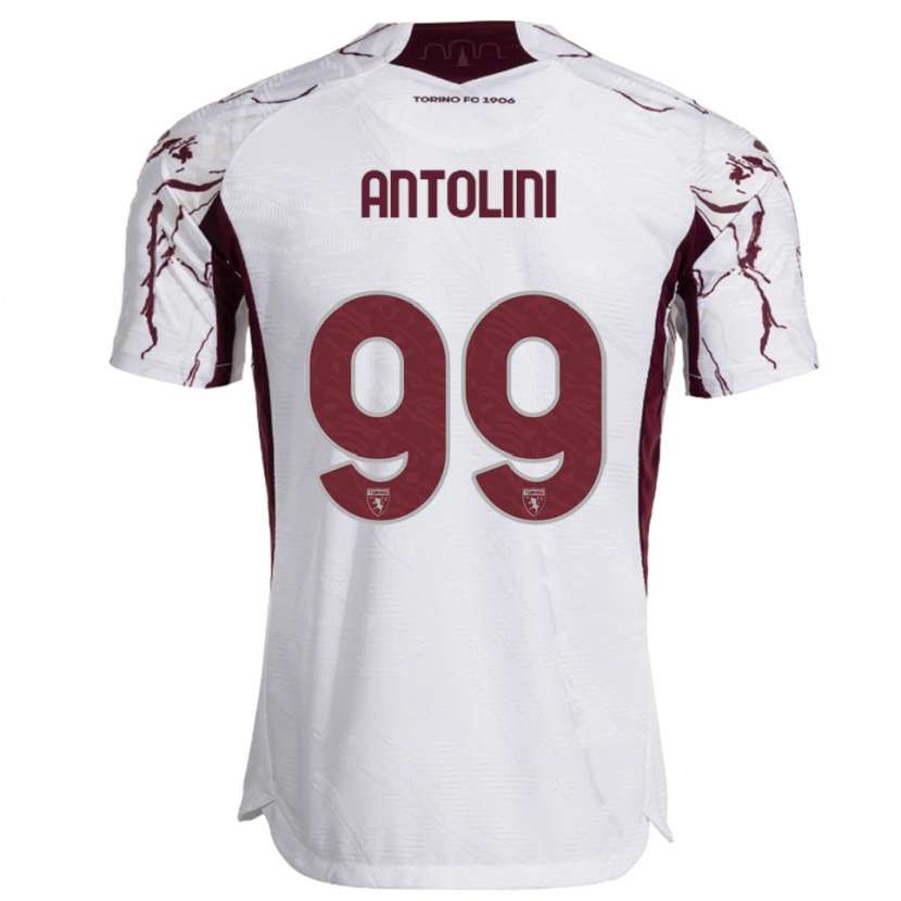 Danxen Kid Jacopo Antolini #99 White Burgundy Away Jersey 2025/26 T-Shirt