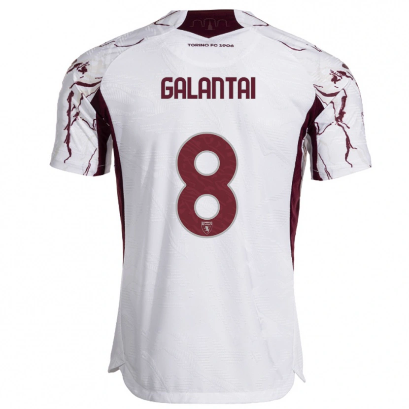Danxen Kid Tamás Galántai #8 White Burgundy Away Jersey 2025/26 T-Shirt