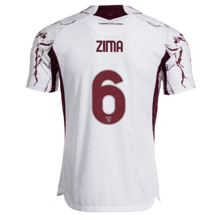 Danxen Kid David Zima #6 White Burgundy Away Jersey 2025/26 T-Shirt