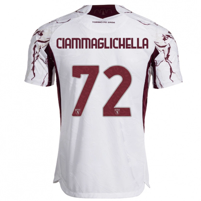 Danxen Kid Aaron Ciammaglichella #72 White Burgundy Away Jersey 2025/26 T-Shirt