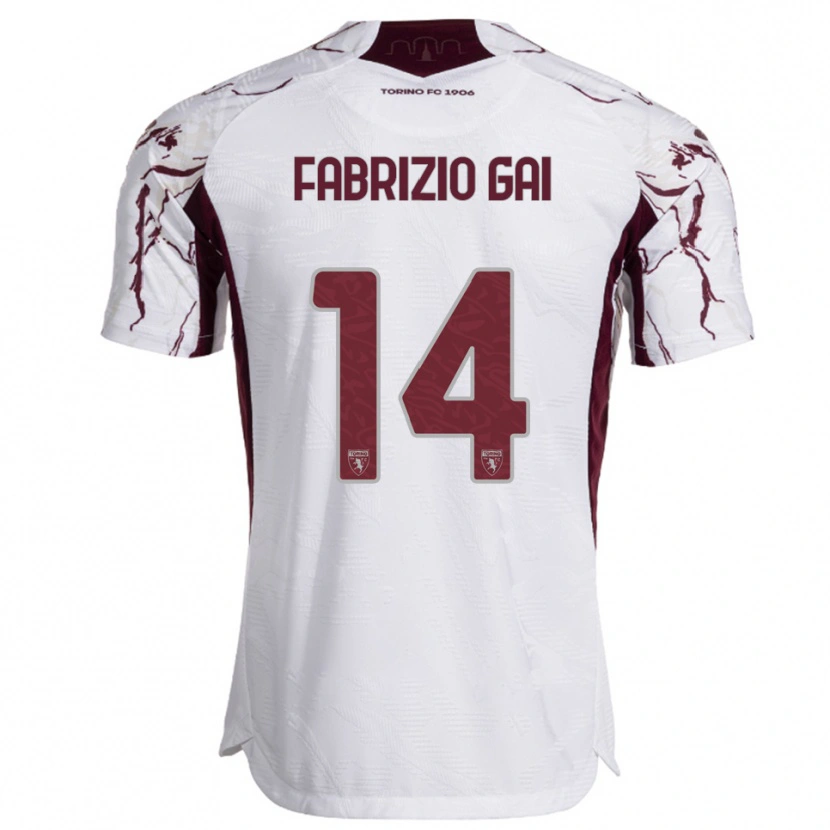 Danxen Kid Fabrizio Gai #14 White Burgundy Away Jersey 2025/26 T-Shirt
