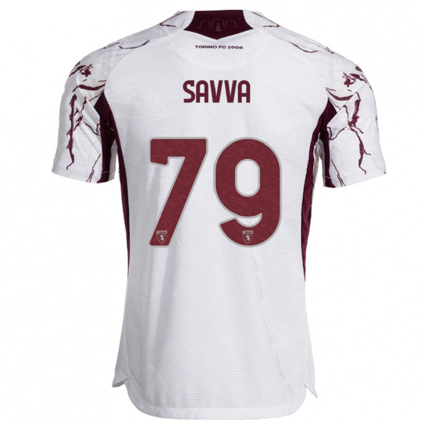 Danxen Kid Zanos Savva #79 White Burgundy Away Jersey 2025/26 T-Shirt