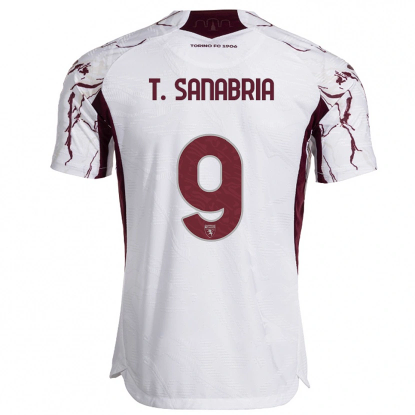 Danxen Kid Antonio Sanabria #9 White Burgundy Away Jersey 2025/26 T-Shirt