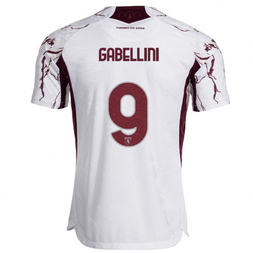 Danxen Kid Tommaso Gabellini #9 White Burgundy Away Jersey 2025/26 T-Shirt