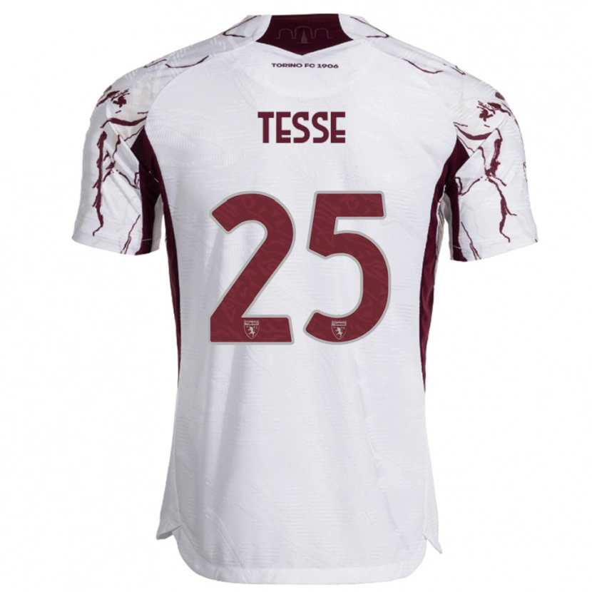 Danxen Kid Manuela Tesse #25 White Burgundy Away Jersey 2025/26 T-Shirt