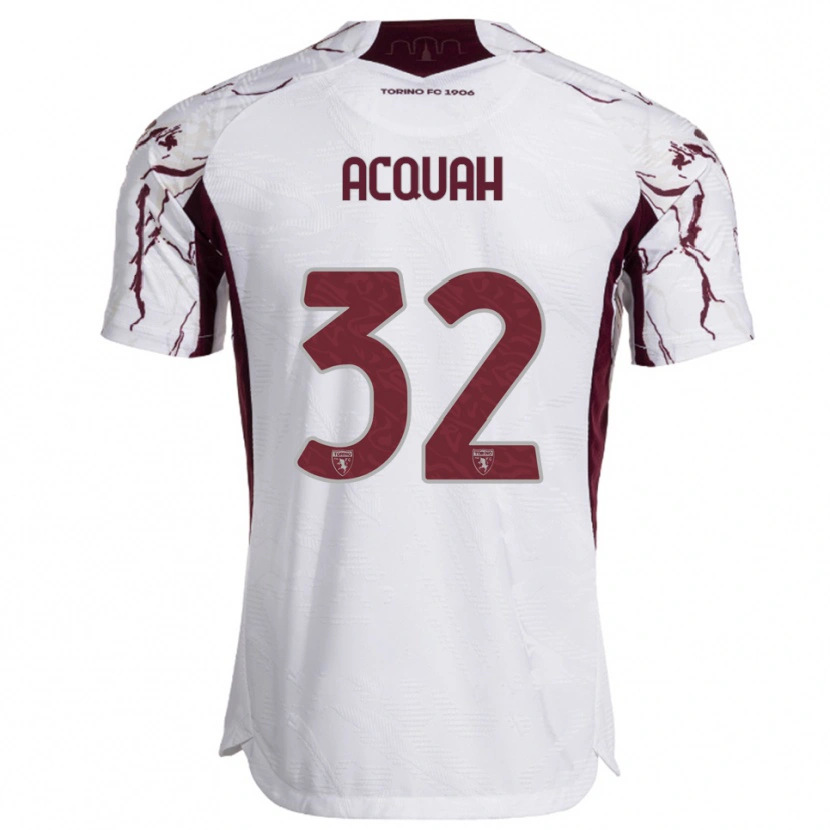 Danxen Kid Wisdom Acquah #32 White Burgundy Away Jersey 2025/26 T-Shirt
