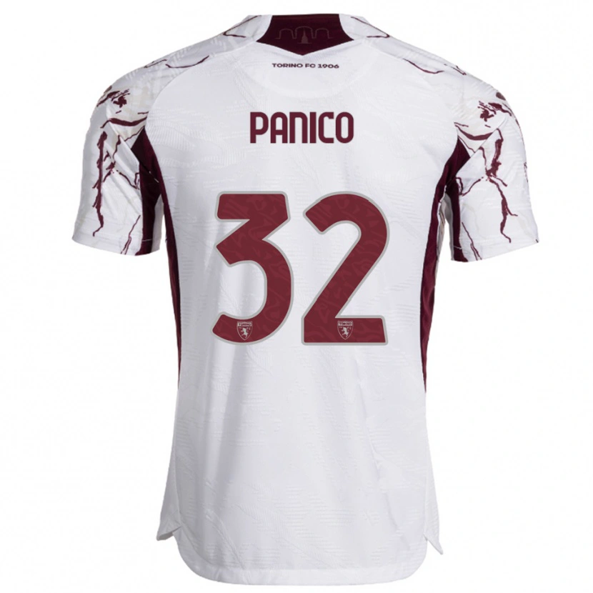 Danxen Kid Patrizia Panico #32 White Burgundy Away Jersey 2025/26 T-Shirt