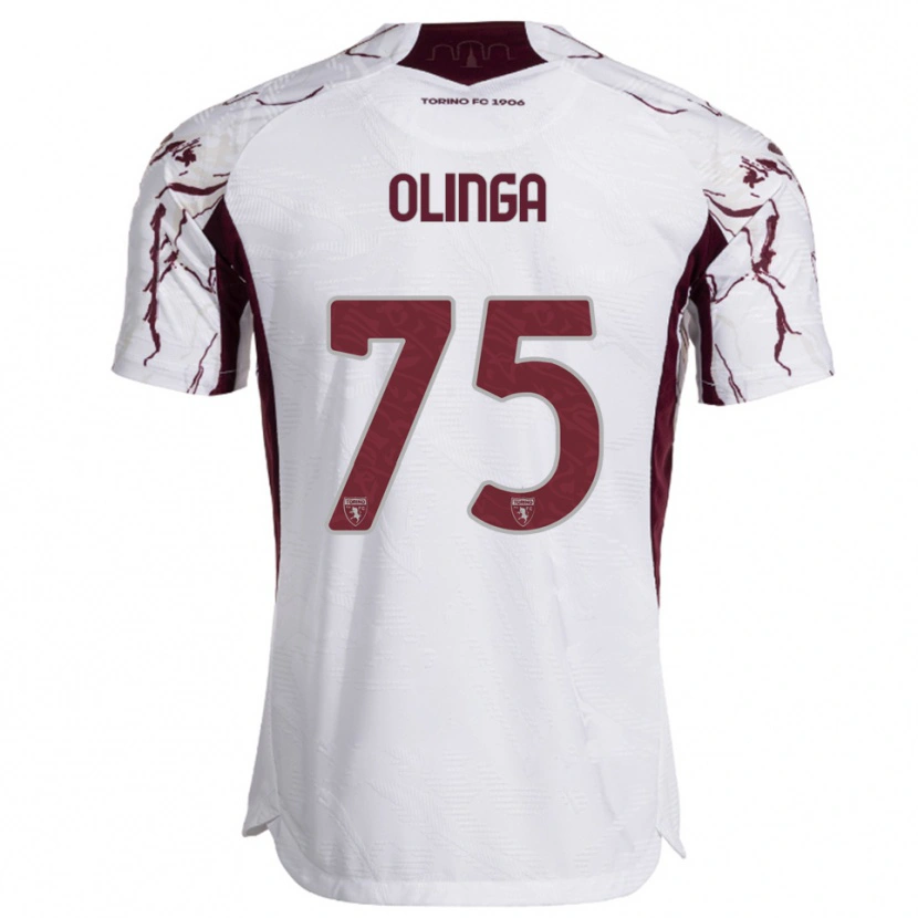 Danxen Kid Kenny Liema Olinga #75 White Burgundy Away Jersey 2025/26 T-Shirt