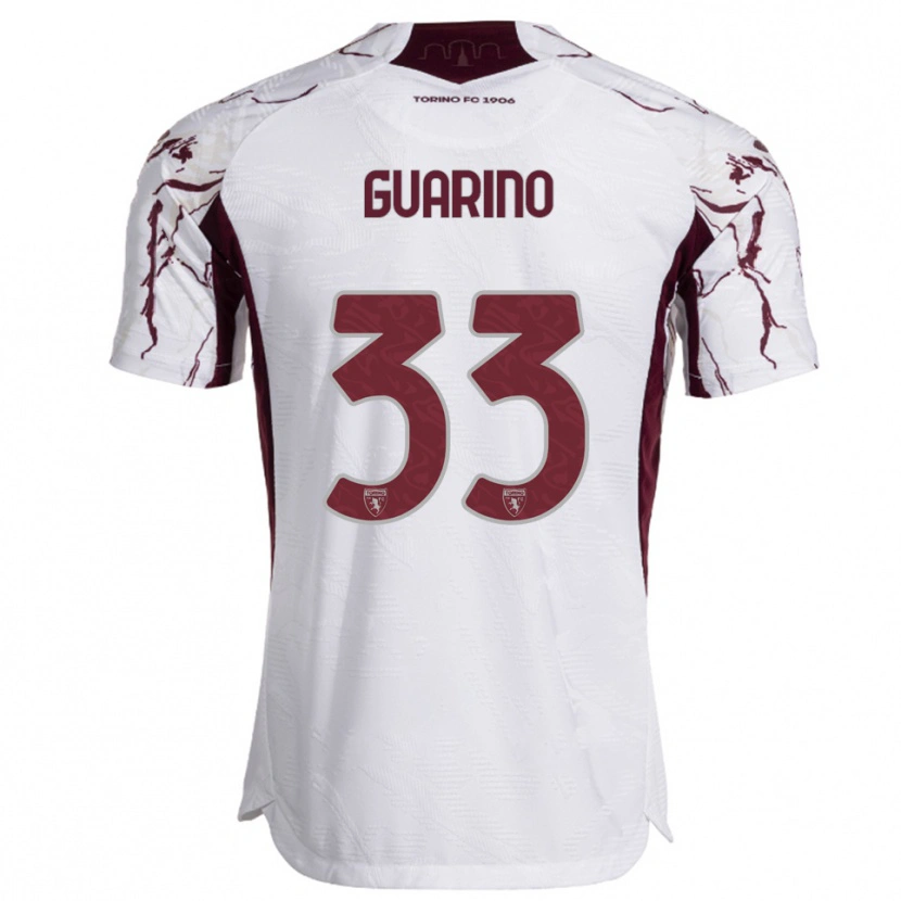 Danxen Kid Rita Guarino #33 White Burgundy Away Jersey 2025/26 T-Shirt
