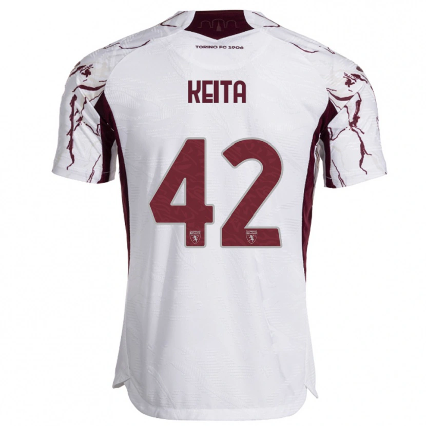 Danxen Kid Karamoko Keita #42 White Burgundy Away Jersey 2025/26 T-Shirt