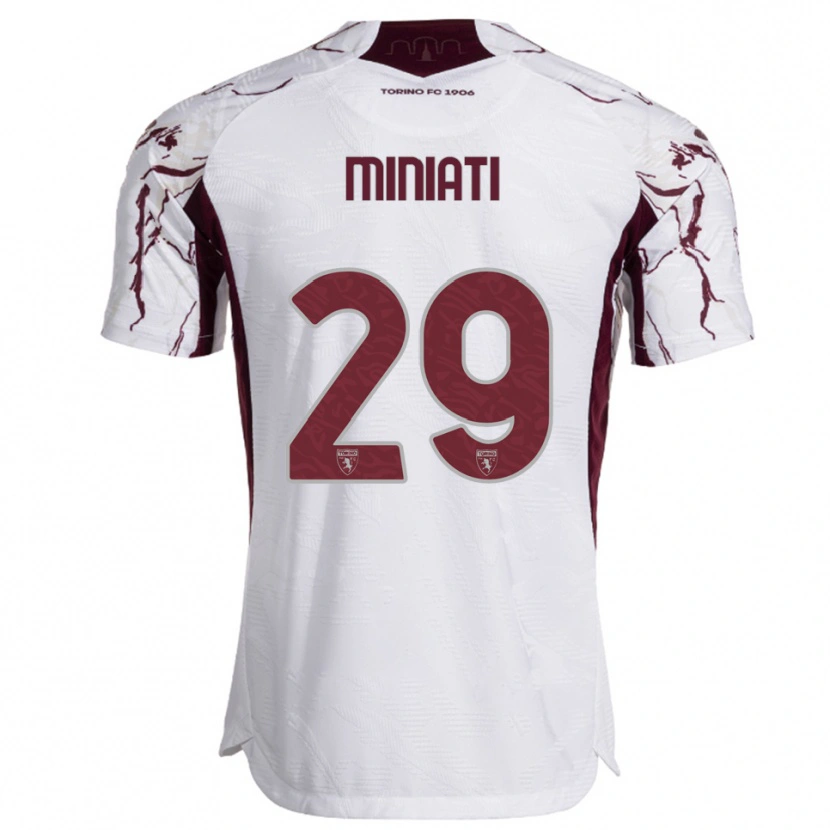 Danxen Kid Elisa Miniati #29 White Burgundy Away Jersey 2025/26 T-Shirt