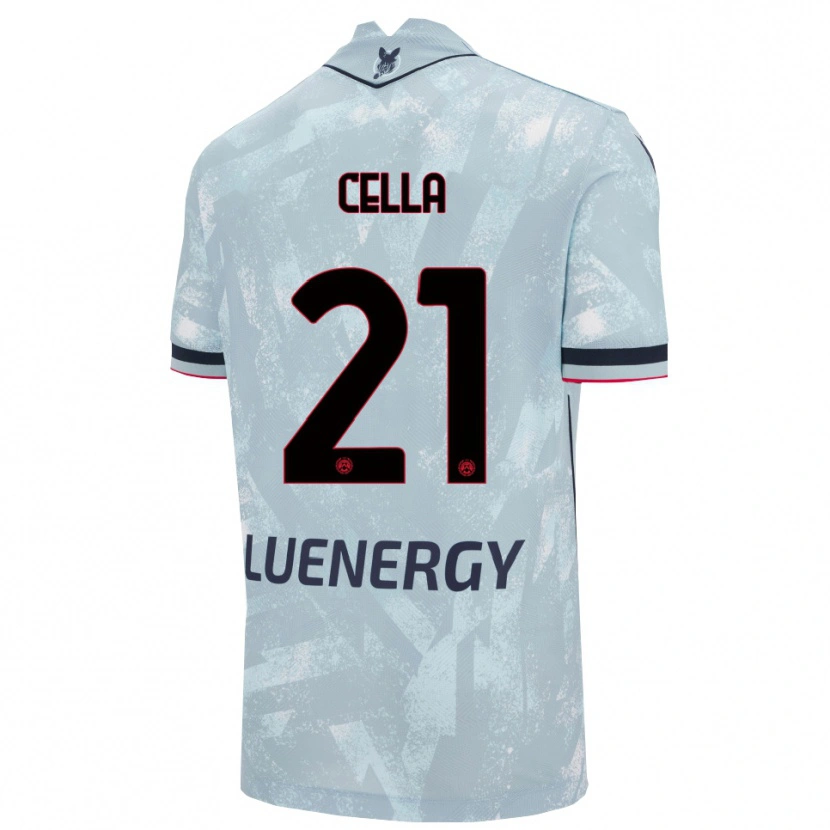 Danxen Kid Leonardo Cella #21 Light Blue Black Away Jersey 2025/26 T-Shirt