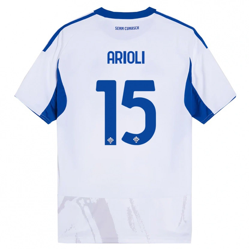 Danxen Kid Mattia Arioli #15 White Blue Away Jersey 2025/26 T-Shirt