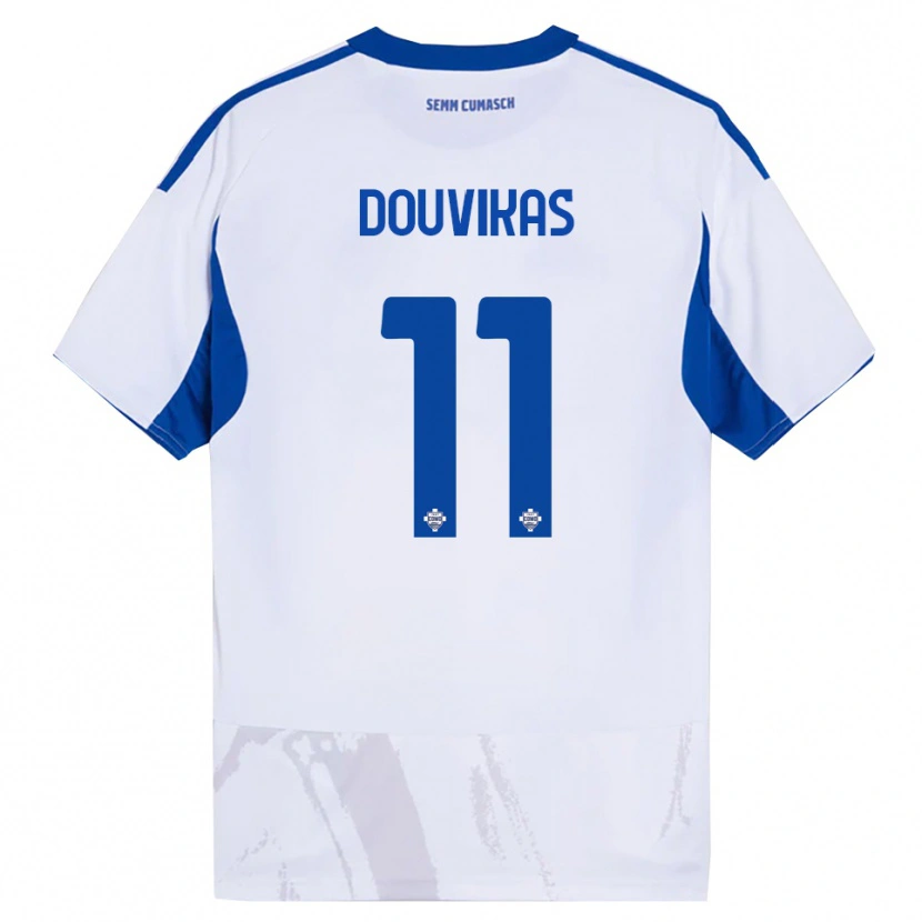 Danxen Kid Anastasios Douvikas #11 White Blue Away Jersey 2025/26 T-Shirt