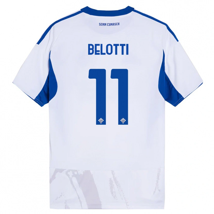 Danxen Kid Andrea Belotti #11 White Blue Away Jersey 2025/26 T-Shirt